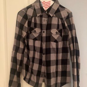 Mudd Black White Gray Flannel